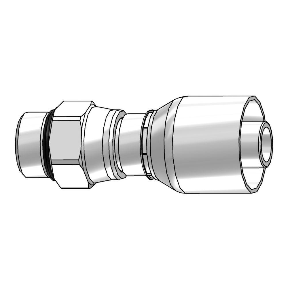 Parker Hydraulic Hose Female JIC 37 ° Swivel Fitting: 0.75" ID, 12 mm, 3/4" - 10643-12-12