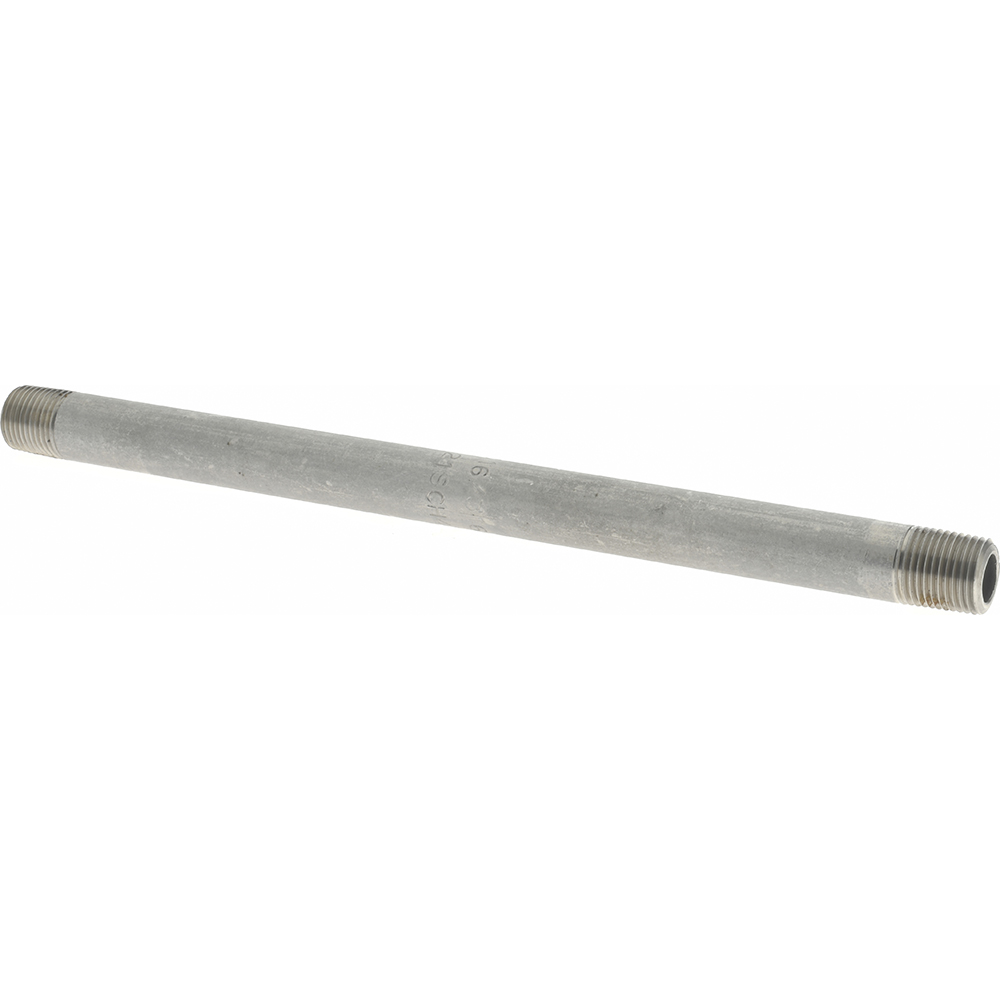 Merit Brass Stainless Steel Pipe Nipple: 1/2" Pipe, Grade 316 & 316L - 6008-400