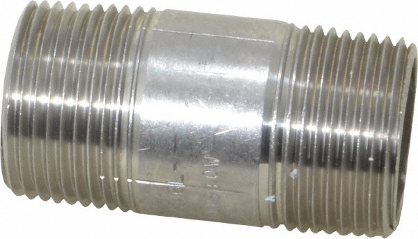 Value Collection Stainless Steel Pipe Nipple: 1" Pipe, Grade 316 & 316L - 6BN1*21/2