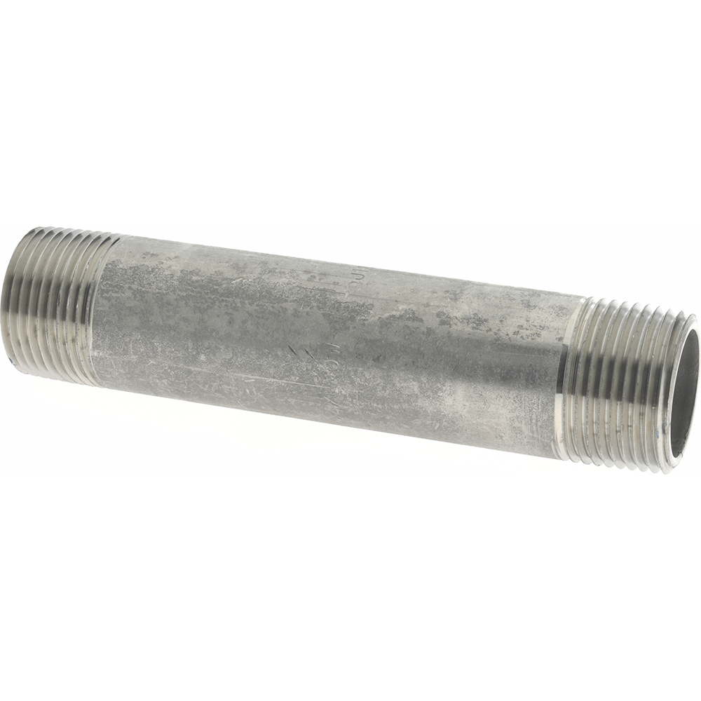 Merit Brass Stainless Steel Pipe Nipple: 3/4" Pipe, Grade 304 & 304L - 4012-450