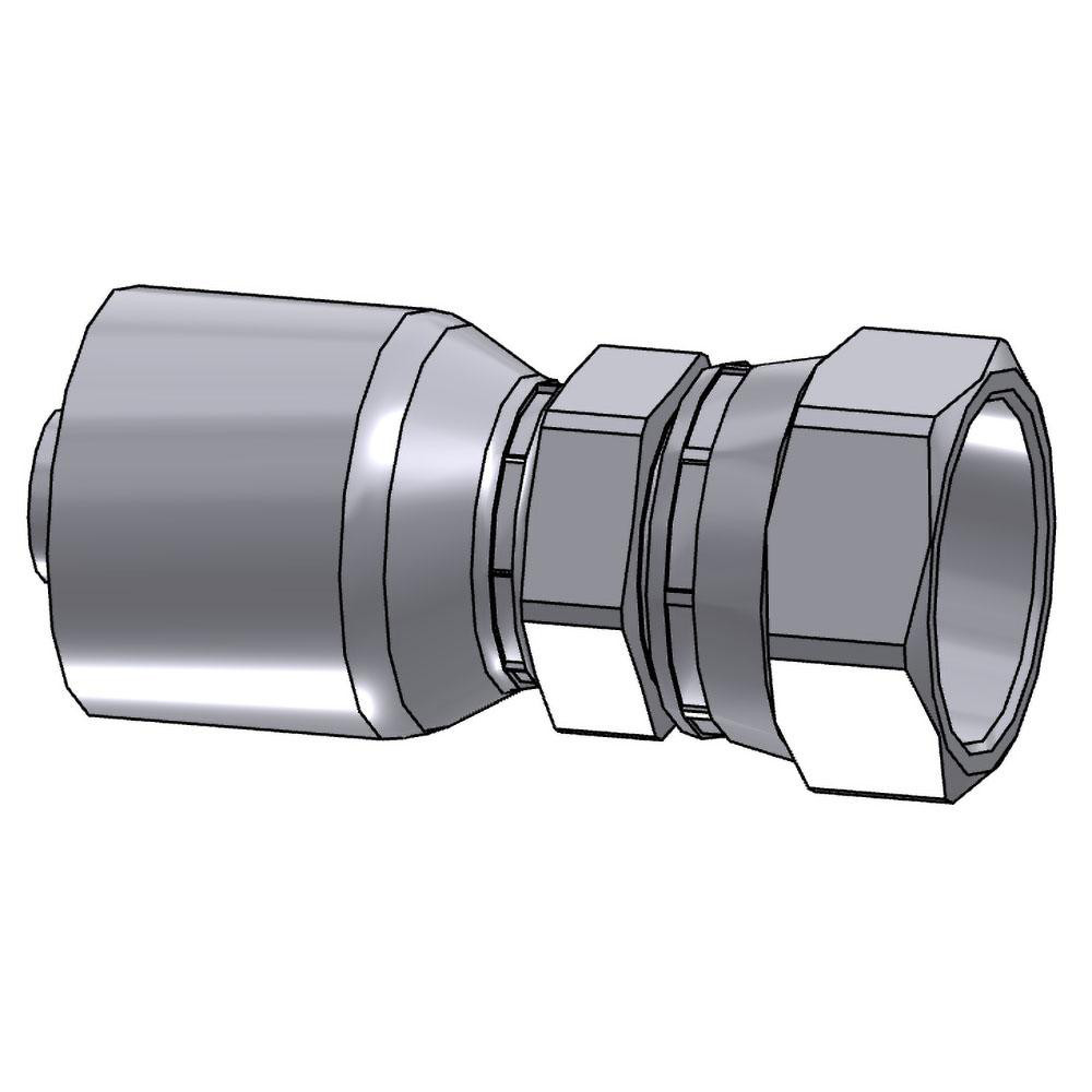 Parker Hydraulic Hose Female Swivel Fitting: 0.25" ID, 4 mm, 7/16-20 - 20630-4-4