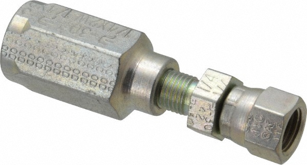 Parker Hydraulic Hose Female Swivel Fitting: 0.25" ID, 4 mm, 7/16-20 - 20630-4-4
