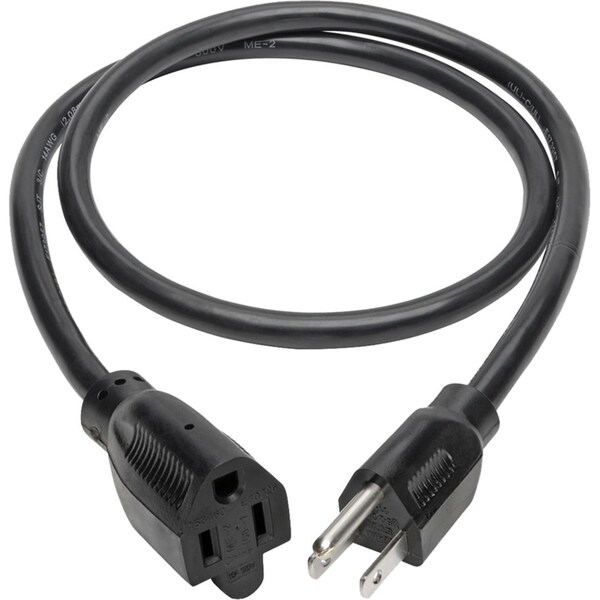 Tripp Lite Power Cord, HD, 5-15P, 5-15R, 15A, 14AWG, 3ft - P024-003
