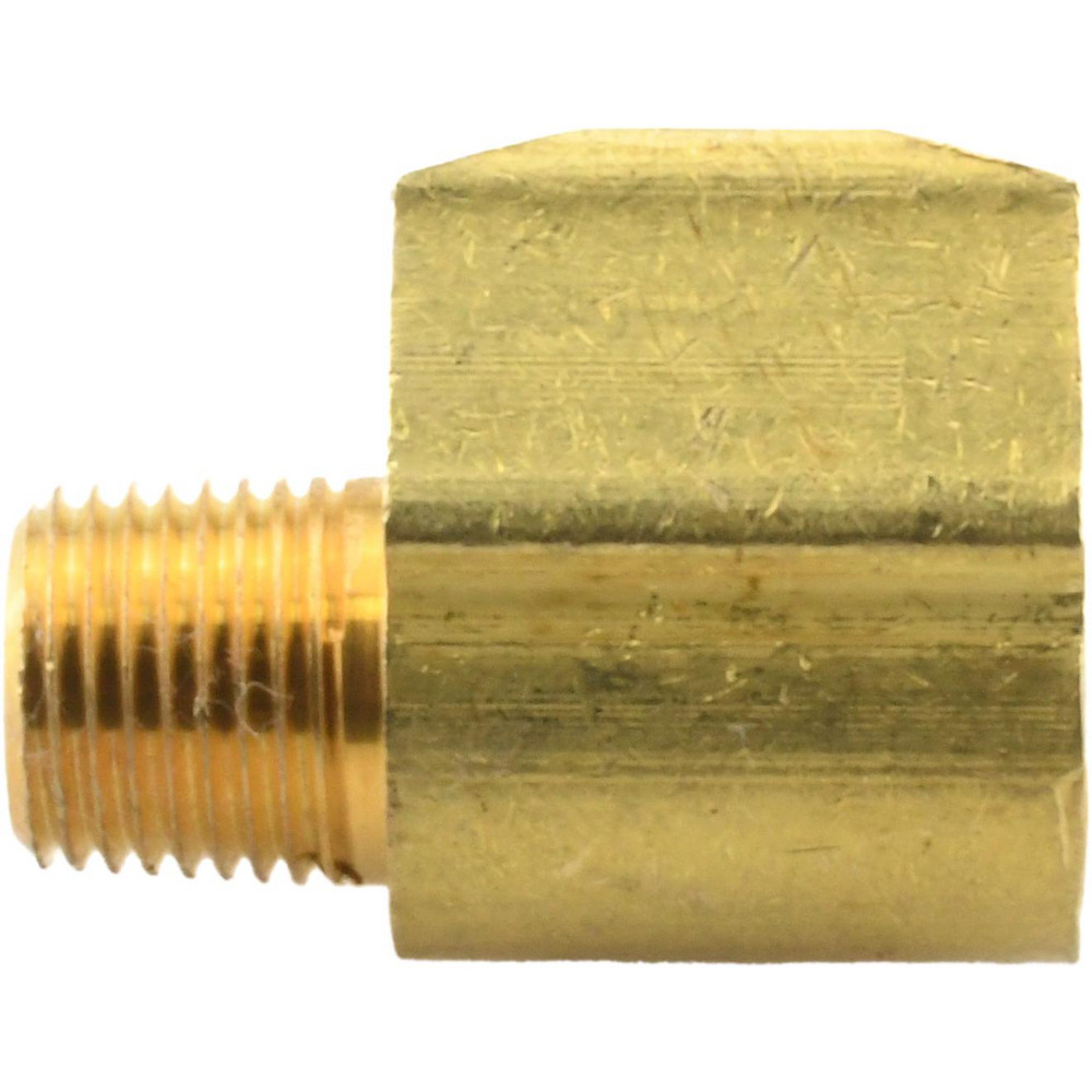 ANDERSON METALS Brass Pipe 90 ° Street Elbow: 1/4 x 1/8" Fitting, Threaded, NPT, Lead Free - 756228-0402