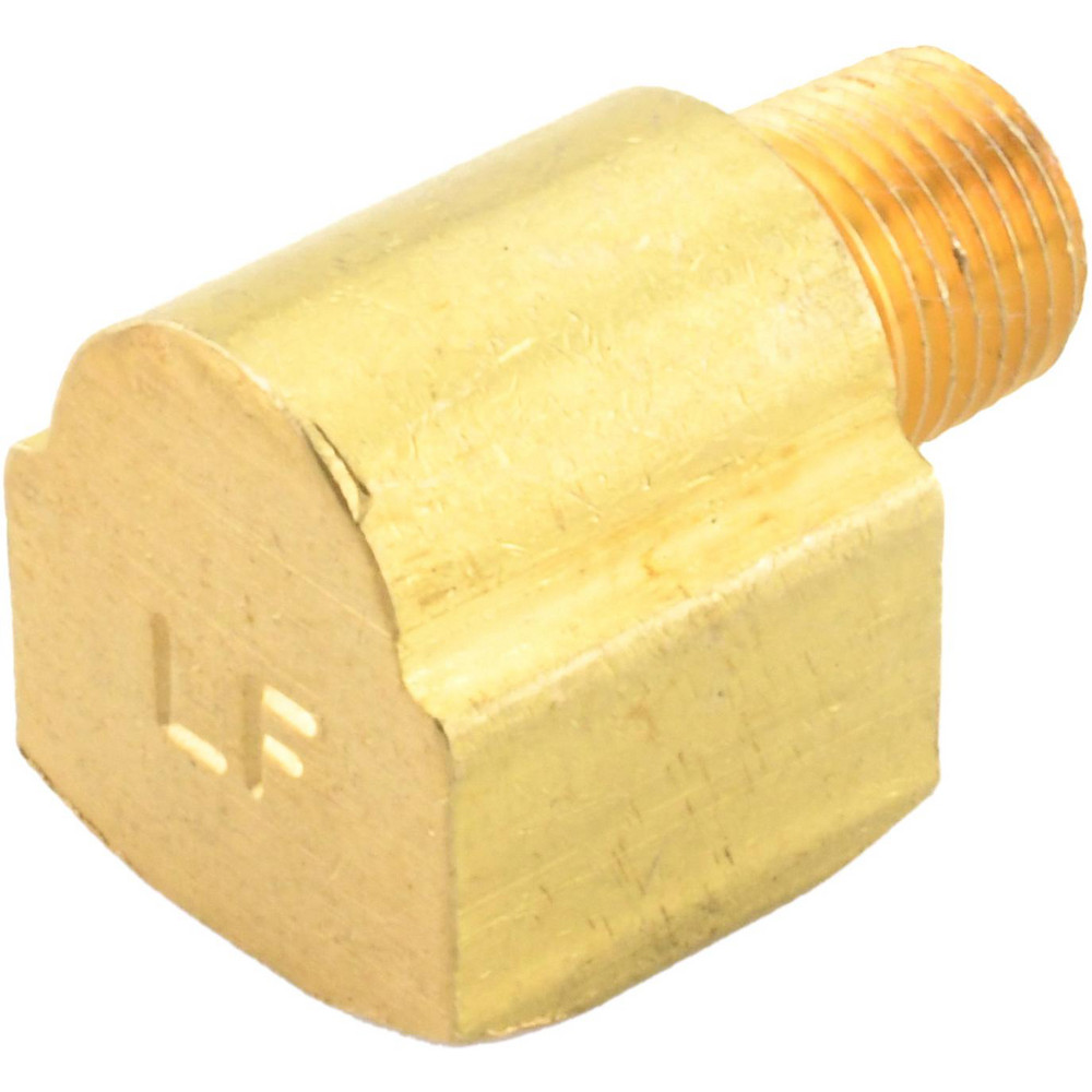 ANDERSON METALS Brass Pipe 90 ° Street Elbow: 1/4 x 1/8" Fitting, Threaded, NPT, Lead Free - 756228-0402