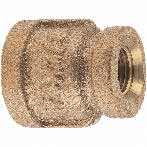 Merit Brass Brass Pipe Reducing Coupling: 1-1/4 x 1" Fitting, Threaded, FNPT x FNPT, Class 125 - X112-2016