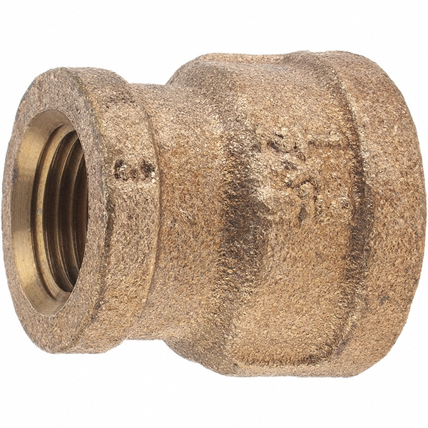 Merit Brass Brass Pipe Reducing Coupling: 1-1/4 x 1" Fitting, Threaded, FNPT x FNPT, Class 125 - X112-2016