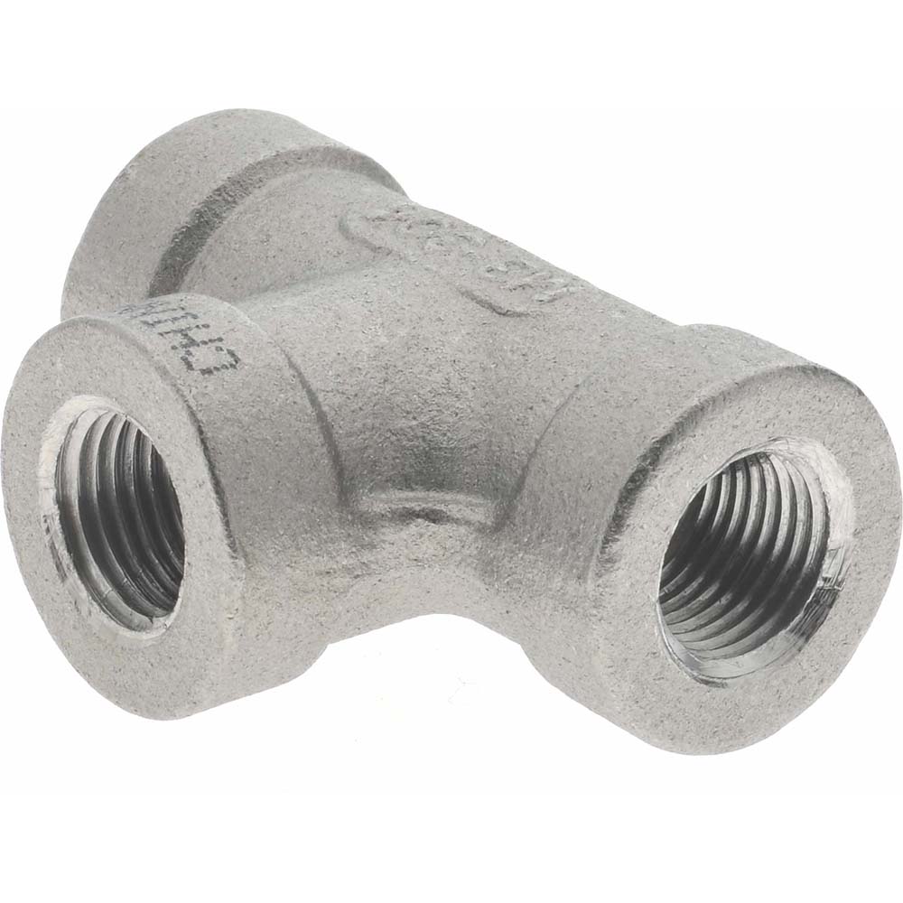 Merit Brass Pipe Tee: 1/8", 304 Stainless Steel - K406-02