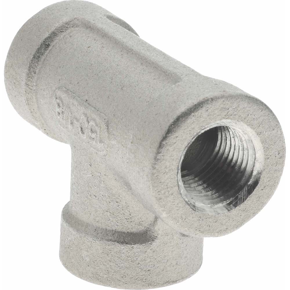 Merit Brass Pipe Tee: 1/8", 304 Stainless Steel - K406-02