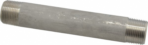 Merit Brass Stainless Steel Pipe Nipple: 3/4" Pipe, Grade 316 & 316L - 6012-550