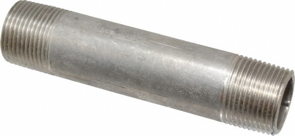 Merit Brass Stainless Steel Pipe Nipple: 3/4" Pipe, Grade 316 & 316L - 6012-550