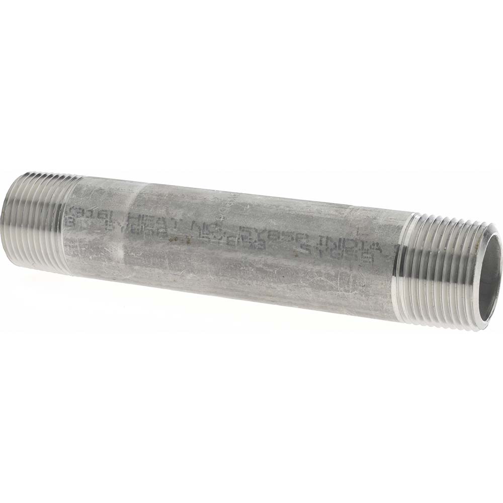 Merit Brass Stainless Steel Pipe Nipple: 3/4" Pipe, Grade 316 & 316L - 6012-550