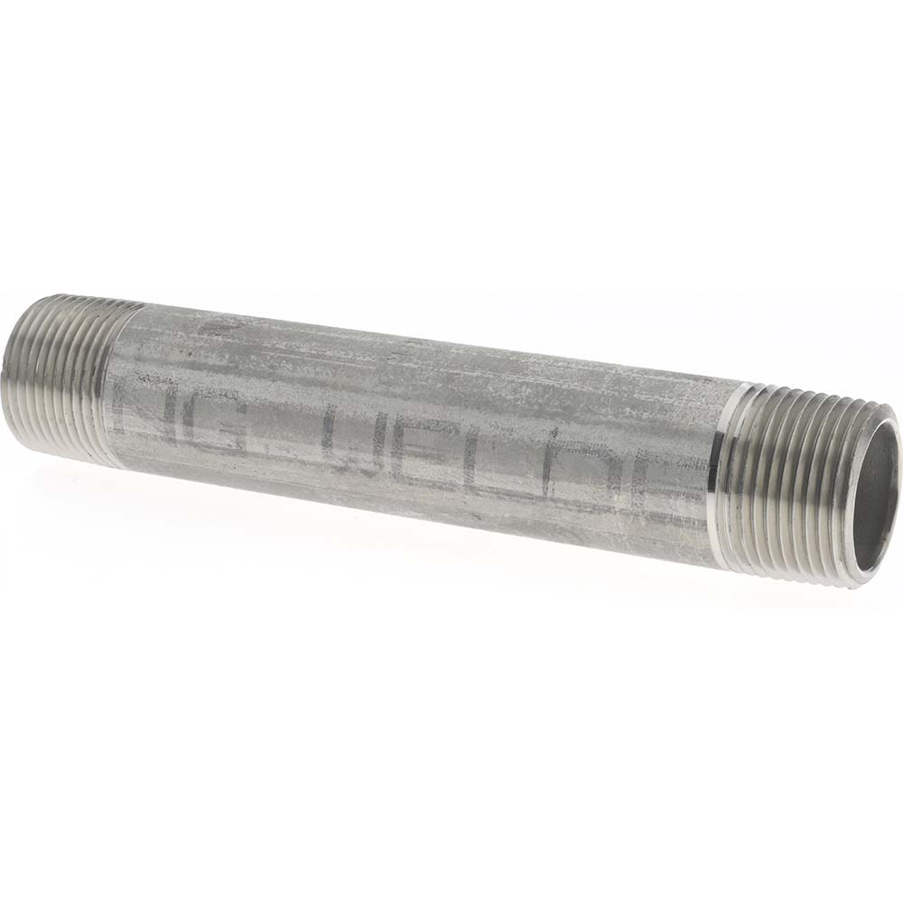 Merit Brass Stainless Steel Pipe Nipple: 3/4" Pipe, Grade 316 & 316L - 6012-550