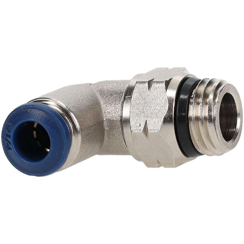 Merit Brass Brass Pipe 45 ° Elbow: 1/4" Fitting, Threaded, FNPT x FNPT, Class 125 - X102-04