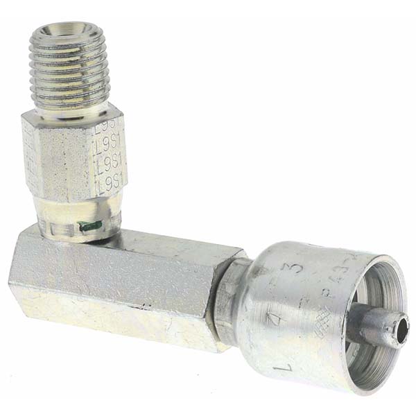 Parker Hydraulic Hose Male NPTF Pipe Swivel Fitting: 0.25" ID, 4 mm, 1/4-18 - KP82686