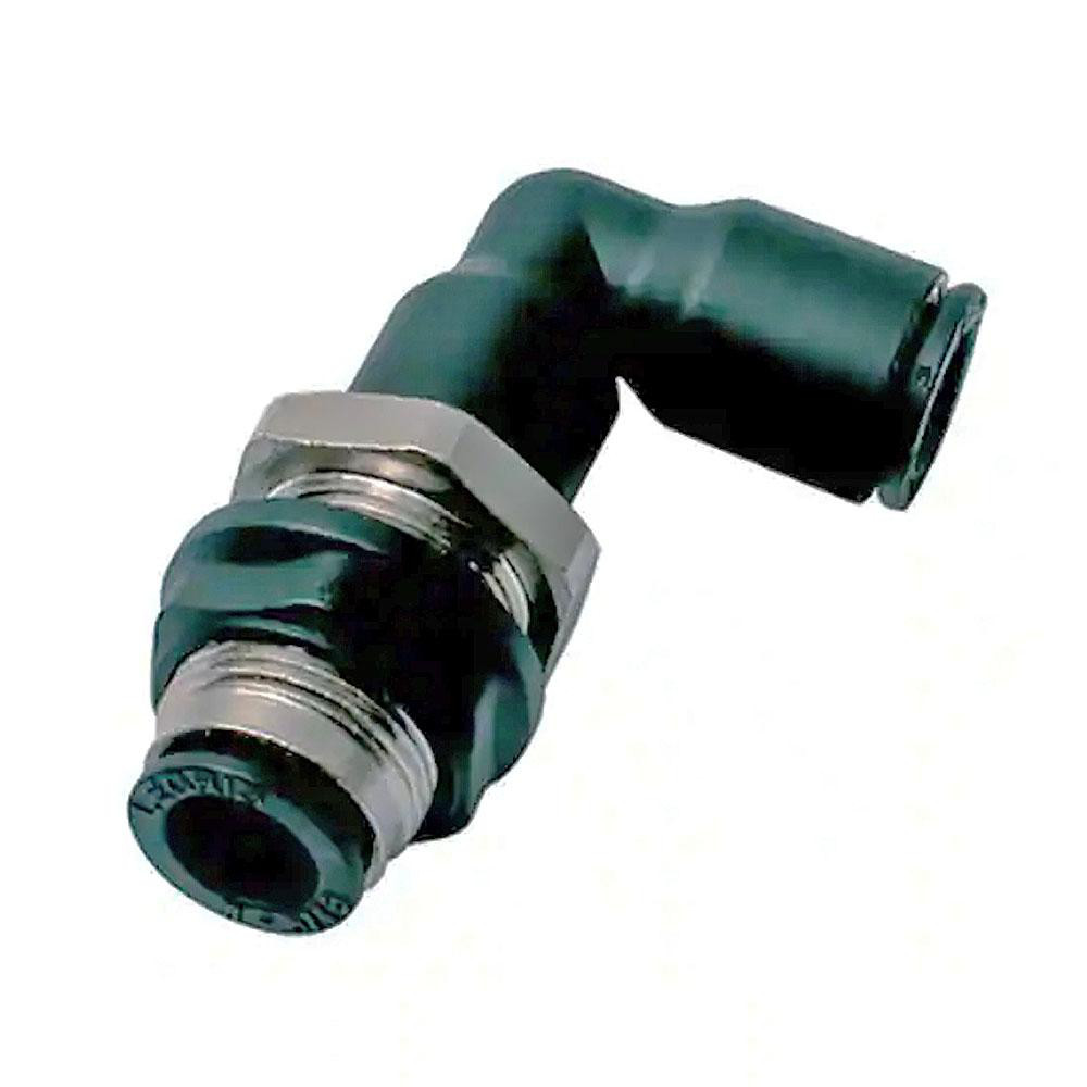 Legris Push-to-Connect Tube x Tube Fitting: Bulkhead Union Elbow - 3139 08 00