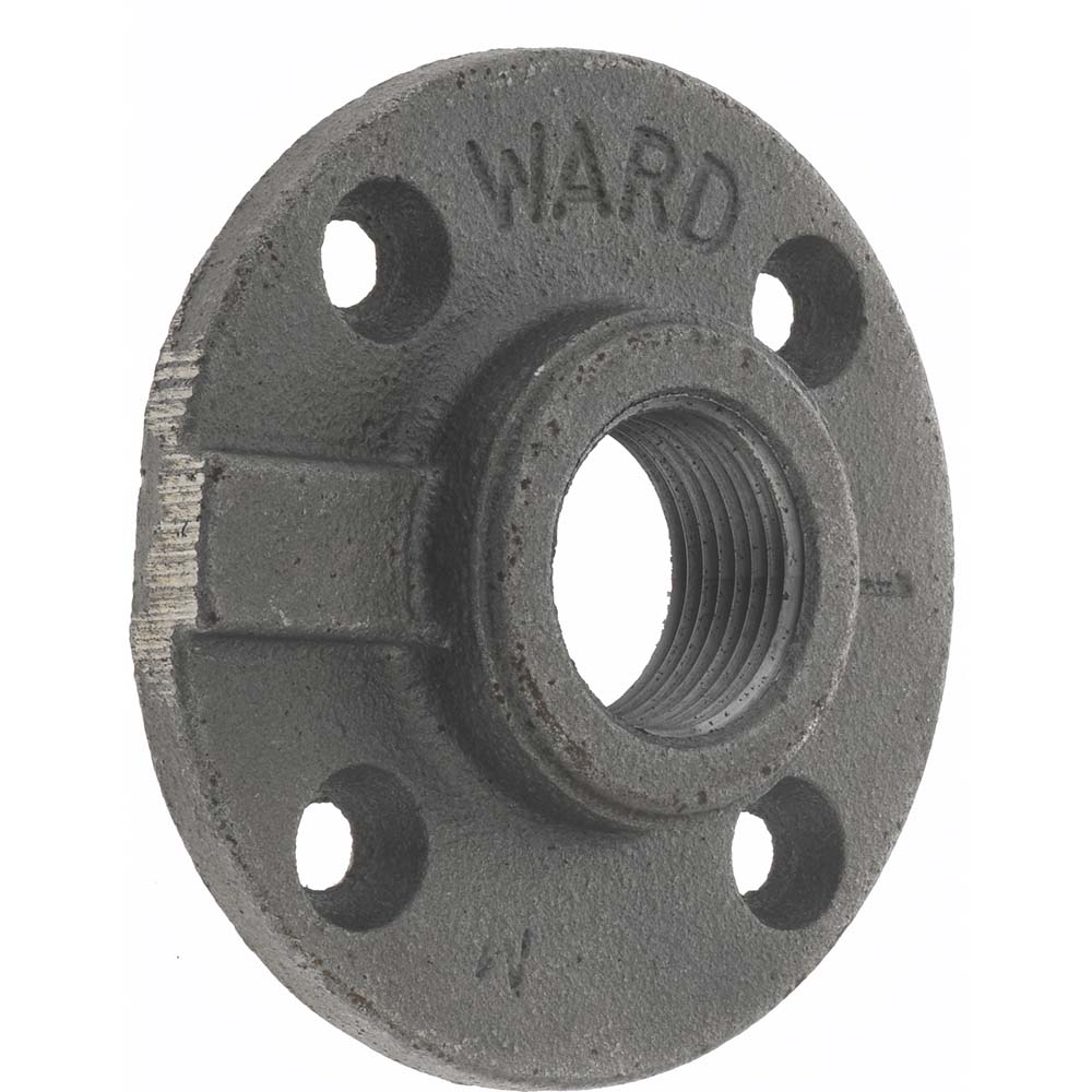 Anvil 1-1/2" Pipe, 4-1/2" OD, 7/8" Hub Length, Black Floor Pipe Flange - 0310105804