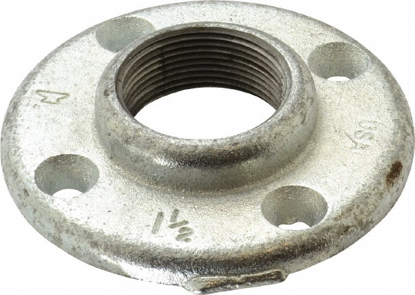 Anvil 1-1/2" Pipe, 4-1/2" OD, 7/8" Hub Length, Black Floor Pipe Flange - 0310105804