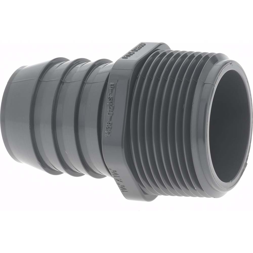 Value Collection Barbed Tube Adapter: 1-1/4" Barbs, 1-1/4" MIPT - 1436-012
