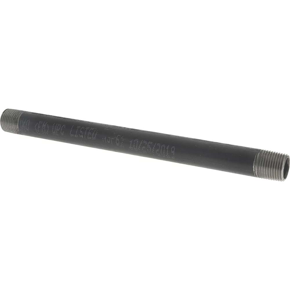 Value Collection Black Pipe Nipple: 1/2" Dia x 10" Long, Schedule 40 - NB04100