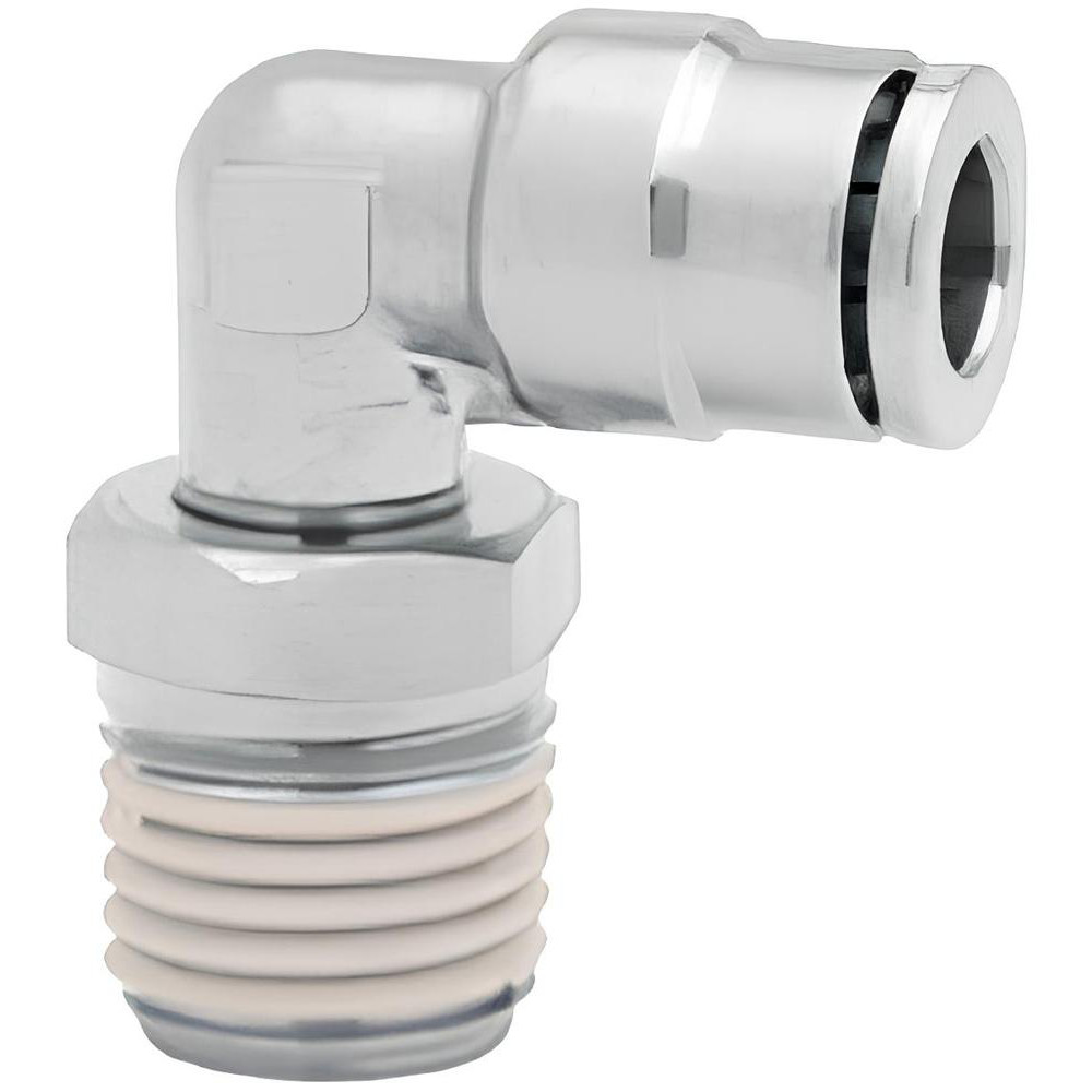 Norgren Push-to-Connect Tube x MNPT x Tube x Male Fitting: Swivel Elbow, NPTF, 5/16" OD - 124470528