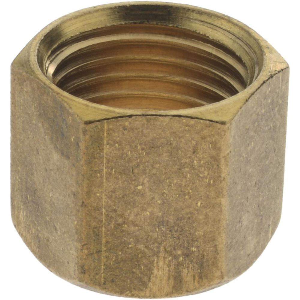 CerroBrass Compression Tube Nut: 7/16-24, 1/4" Tube OD, Compression - 18035L