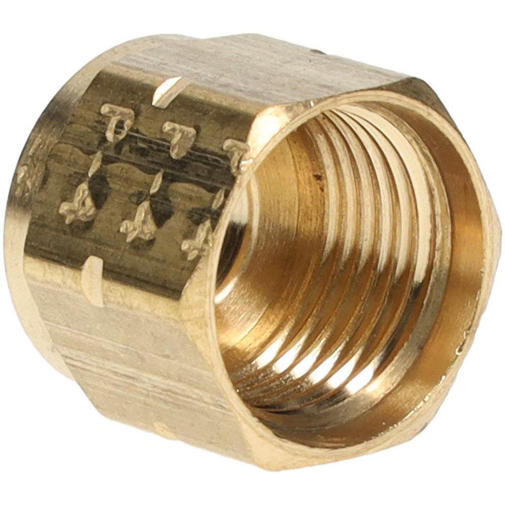 CerroBrass Compression Tube Nut: 7/16-24, 1/4" Tube OD, Compression - 18035L