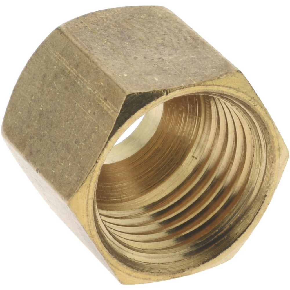 CerroBrass Compression Tube Nut: 7/16-24, 1/4" Tube OD, Compression - 18035L