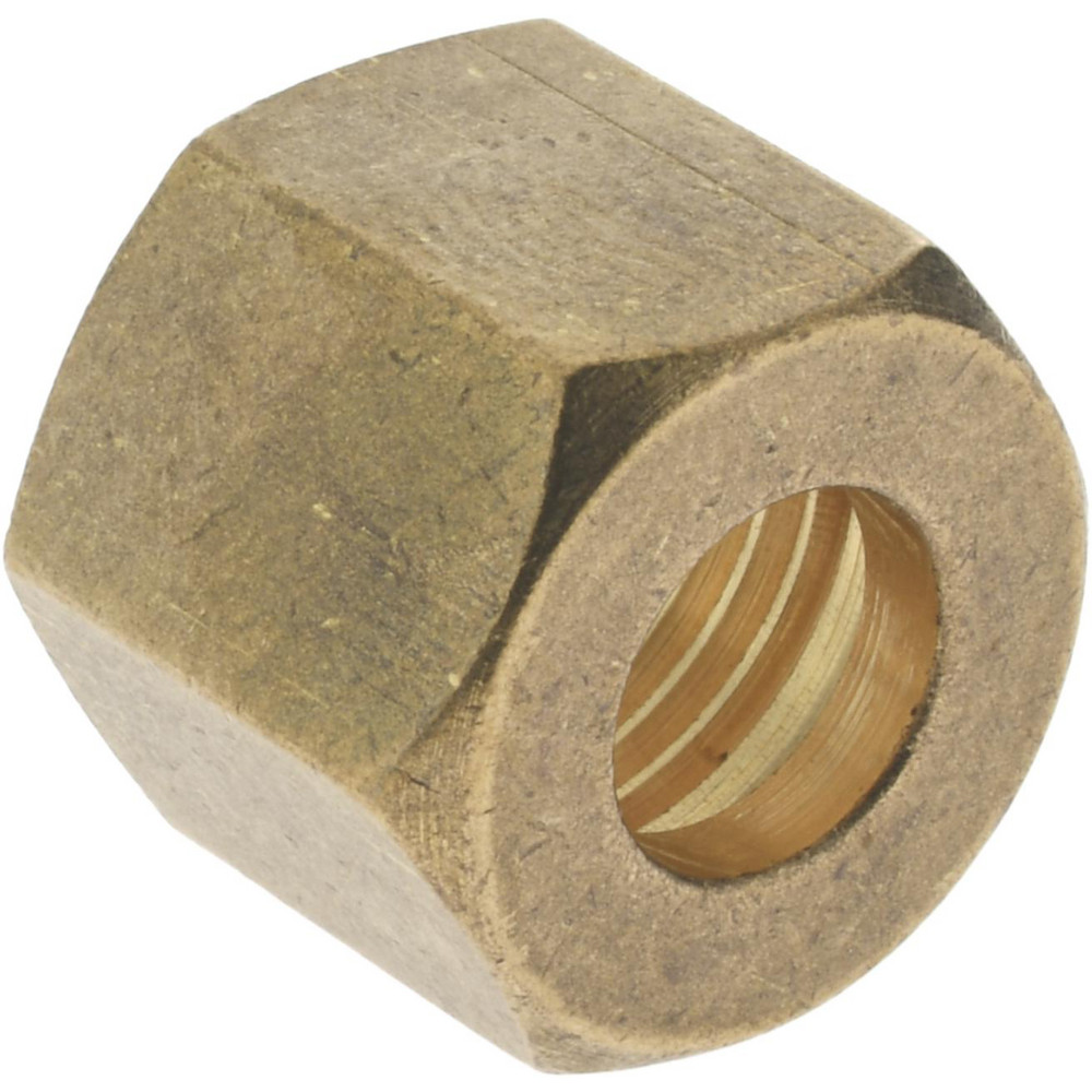 CerroBrass Compression Tube Nut: 7/16-24, 1/4" Tube OD, Compression - 18035L