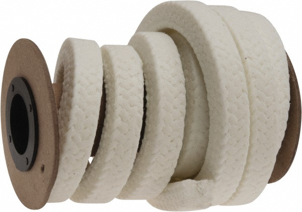 Made in USA 1/2" x 6.9' Spool Length, PTFE/Synthetic Fiber Compression Packing - 31942626