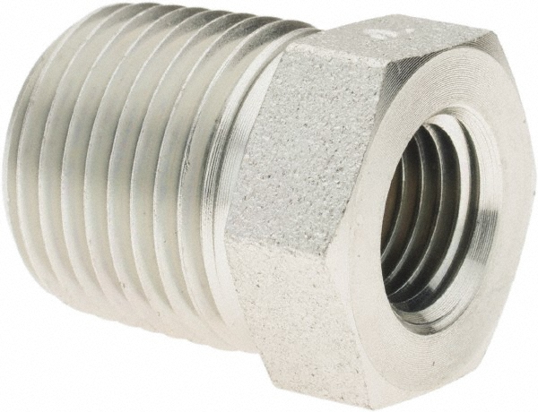 Parker Industrial Pipe Bushing: 1/4" Female Thread, 1/2" Male Thread, MNPTF x FNPTF - 1/2 X 1/4 PTR-S