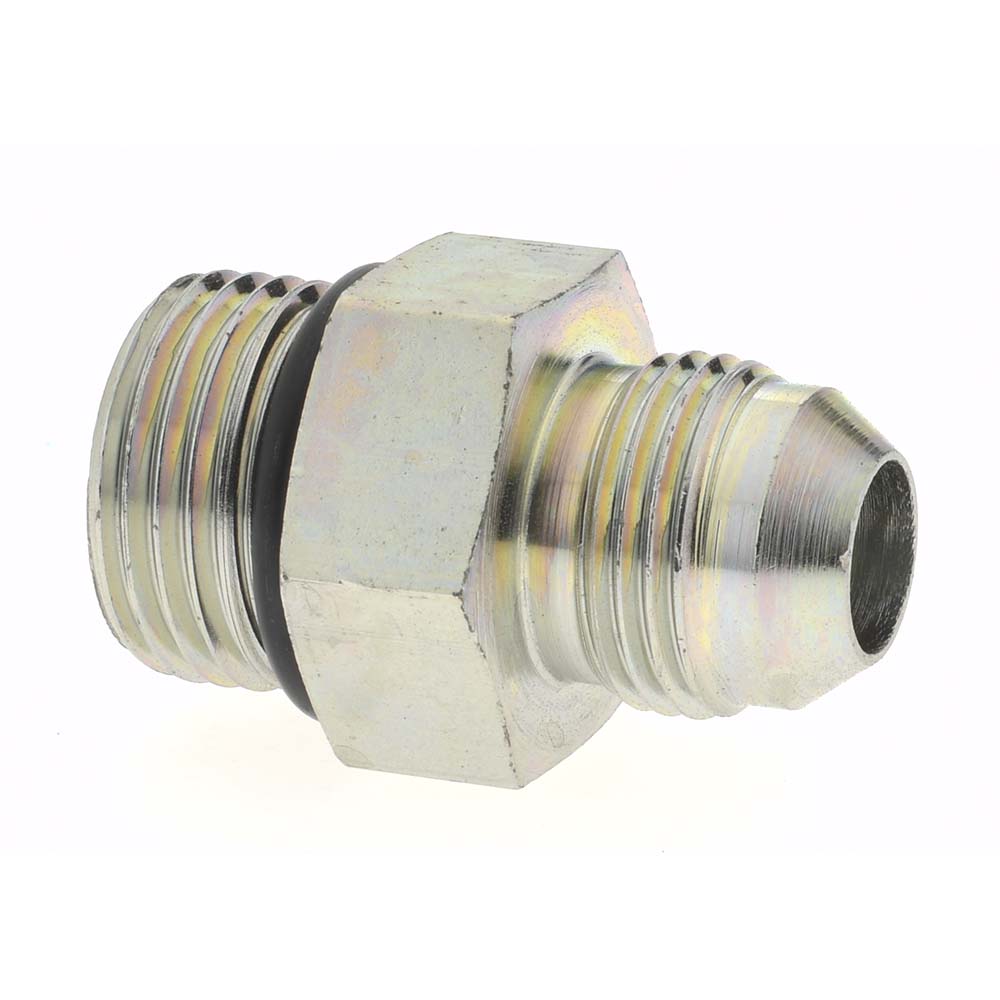 Parker Steel Flared Tube 90 Deg Elbow: 3/8" OD, 7/16-20 Thread, 37 deg Flared Angle - PT-00204