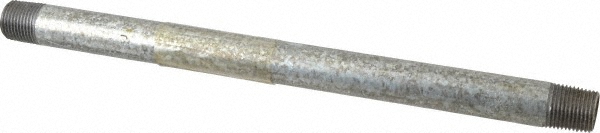 B&K Mueller Galvanized Pipe Nipple: 1/2", 12" Long, Schedule 40, Steel - 563-120HN