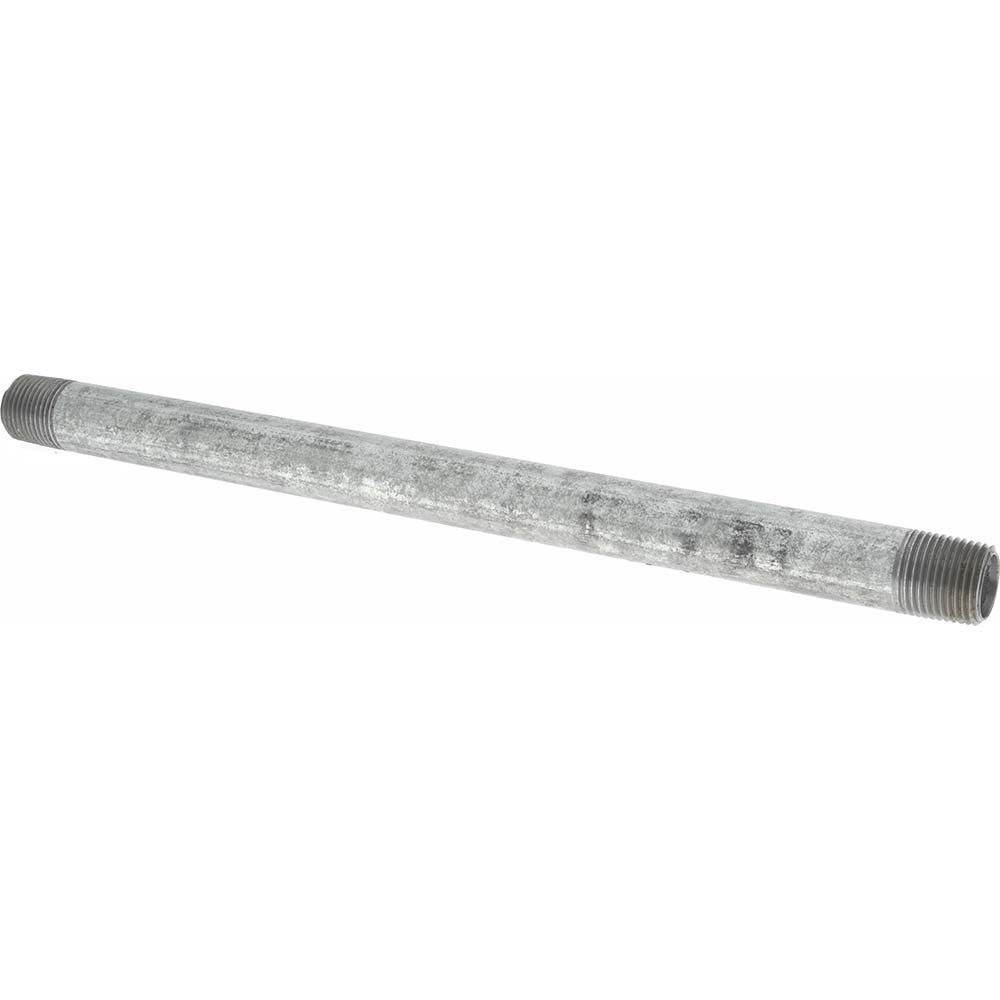 B&K Mueller Galvanized Pipe Nipple: 1/2", 12" Long, Schedule 40, Steel - 563-120HN