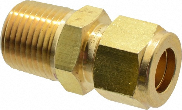 Ham-Let Compression Tube Connector: 1/4" Tube OD, Compression x MNPT - 3102163