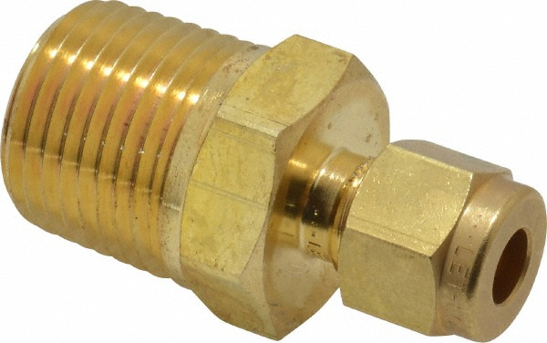 Ham-Let Compression Tube Connector: 1/4" Tube OD, Compression x MNPT - 3102163