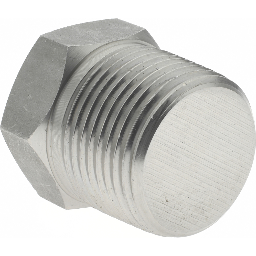 Merit Brass Pipe Hex Plug: 3/4", 304 & 304L Stainless Steel - 3417HD-12