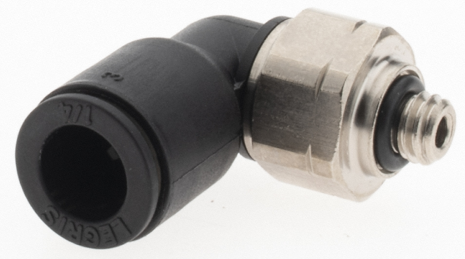 Legris Push-to-Connect Fitting: Male Elbow, M5x0.8" - 3199 06 19