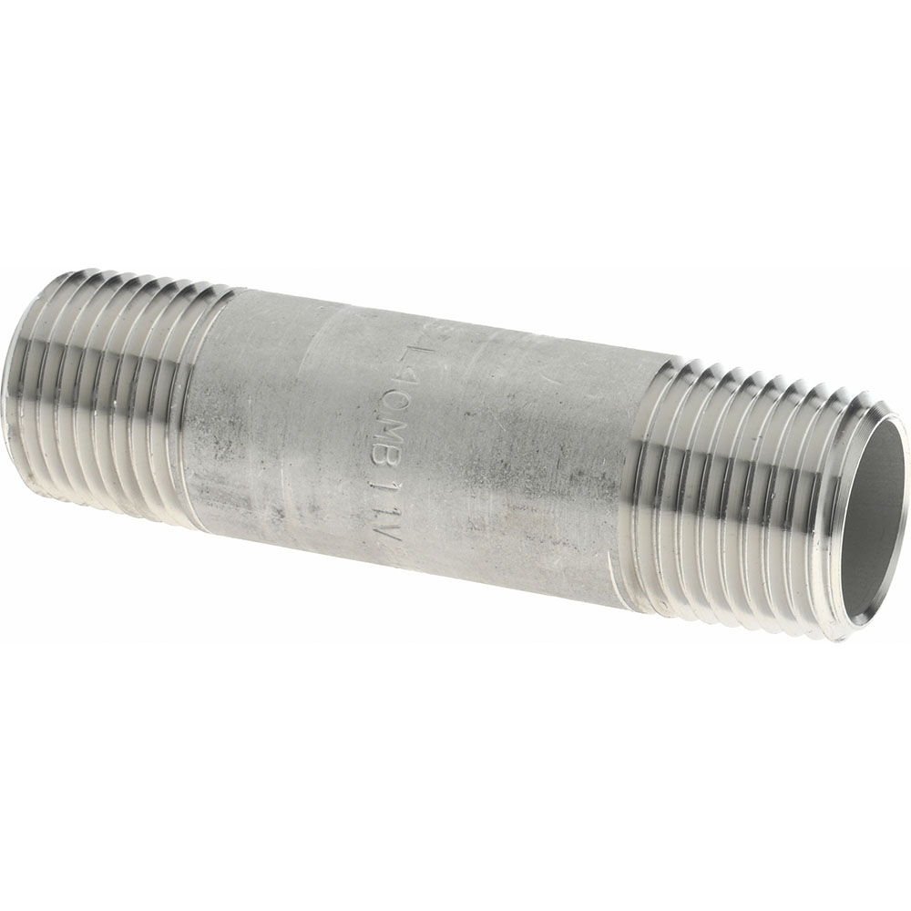 Merit Brass Stainless Steel Pipe Nipple: 1/2" Pipe, Grade 316 & 316L - 6008-300