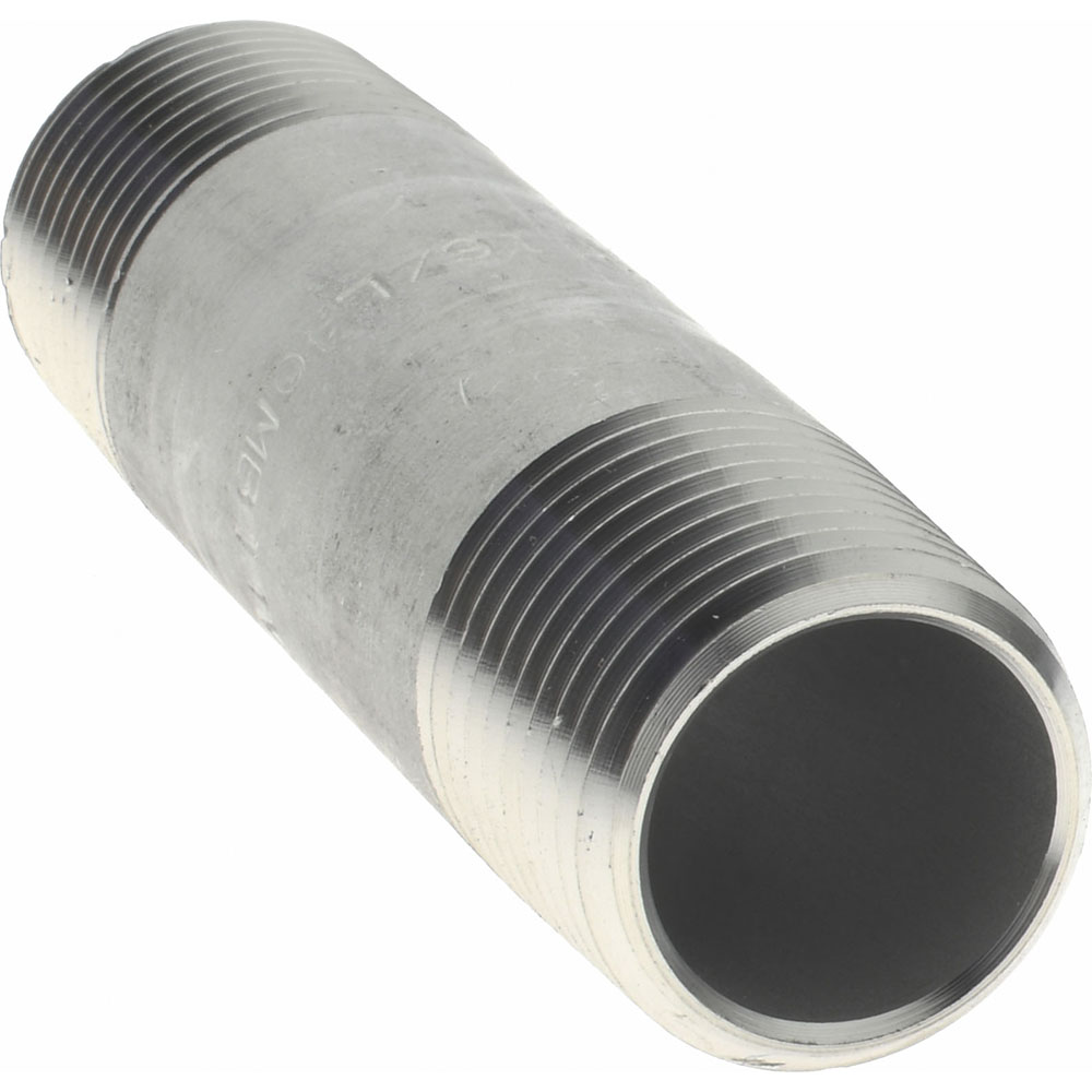 Merit Brass Stainless Steel Pipe Nipple: 1/2" Pipe, Grade 316 & 316L - 6008-300