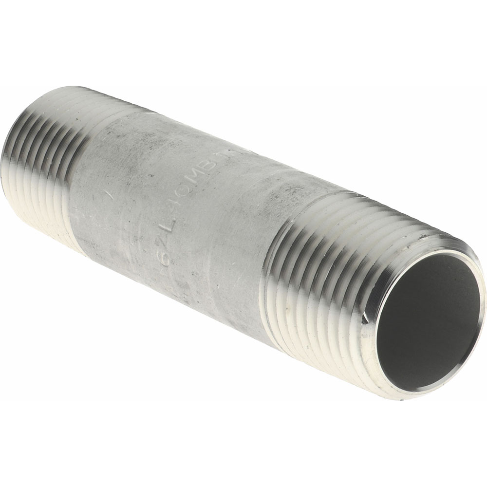 Merit Brass Stainless Steel Pipe Nipple: 1/2" Pipe, Grade 316 & 316L - 6008-300