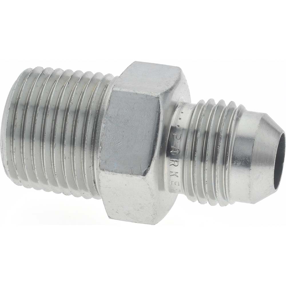 Parker Steel Flared Tube 90 Deg Male Elbow: 1/2" OD, 37 deg Flared Angle - 8 CTX-S