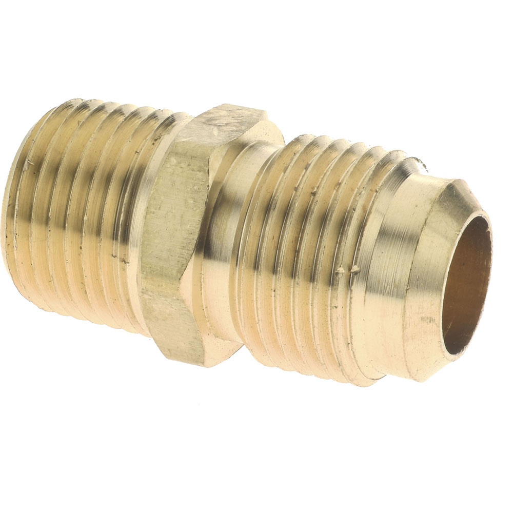 CerroBrass Brass Flared Tube Connector: 1/4" OD, 45 deg Flared Angle - 10256L