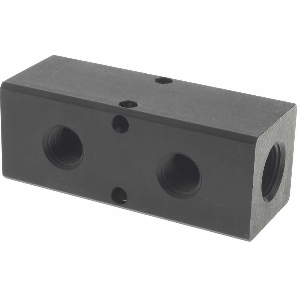 SMC PNEUMATICS Manifold: 3/8" Inlet, 1/4" Outlet, 2 Inlet Ports, 10 Outlet Ports - KM11-07-11-10