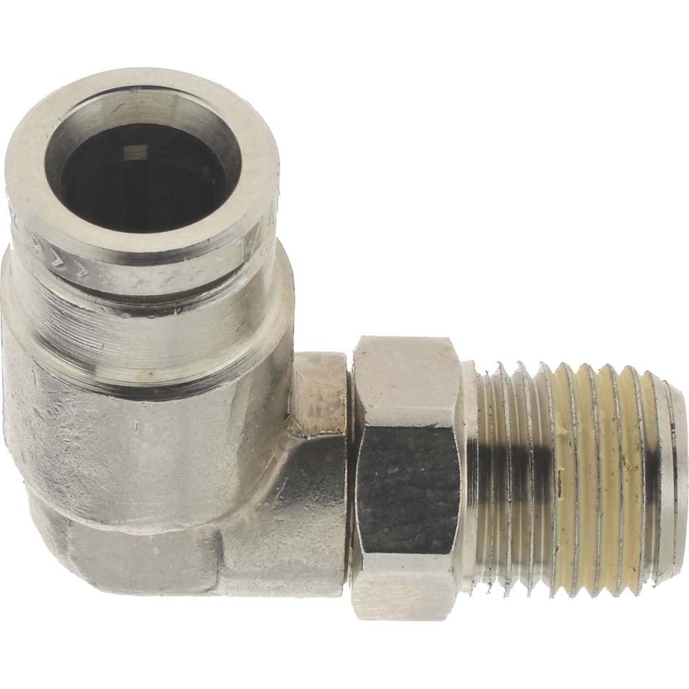 Norgren Push-to-Connect Tube x MNPT x Tube x Male Fitting: Adapter, NPTF, 3/8" OD - 124250638