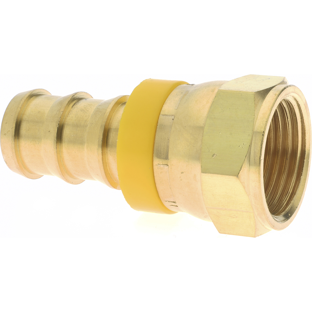 Eaton Barbed Push-On Hose Male Connector: 3/4-14 NPT, Brass, 3/4" Barb - 10012B-112