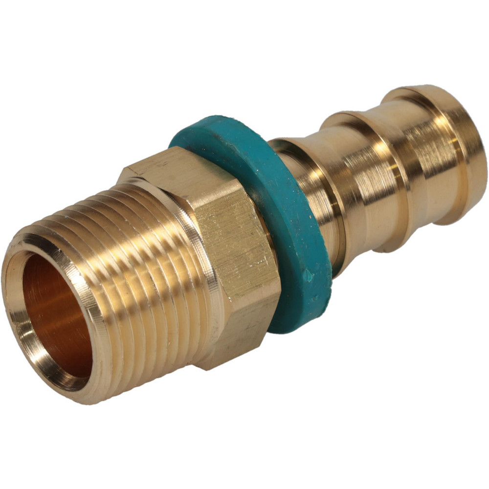 Eaton Barbed Push-On Hose Male Connector: 3/4-14 NPT, Brass, 3/4" Barb - 10012B-112