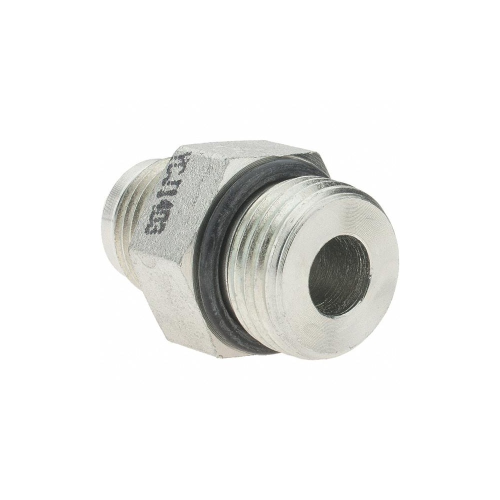 Brennan Steel Flared Tube Connector: 1/2" OD, 3/4-16 x 7/8-14 Thread, 37 deg Flared Angle - 10545