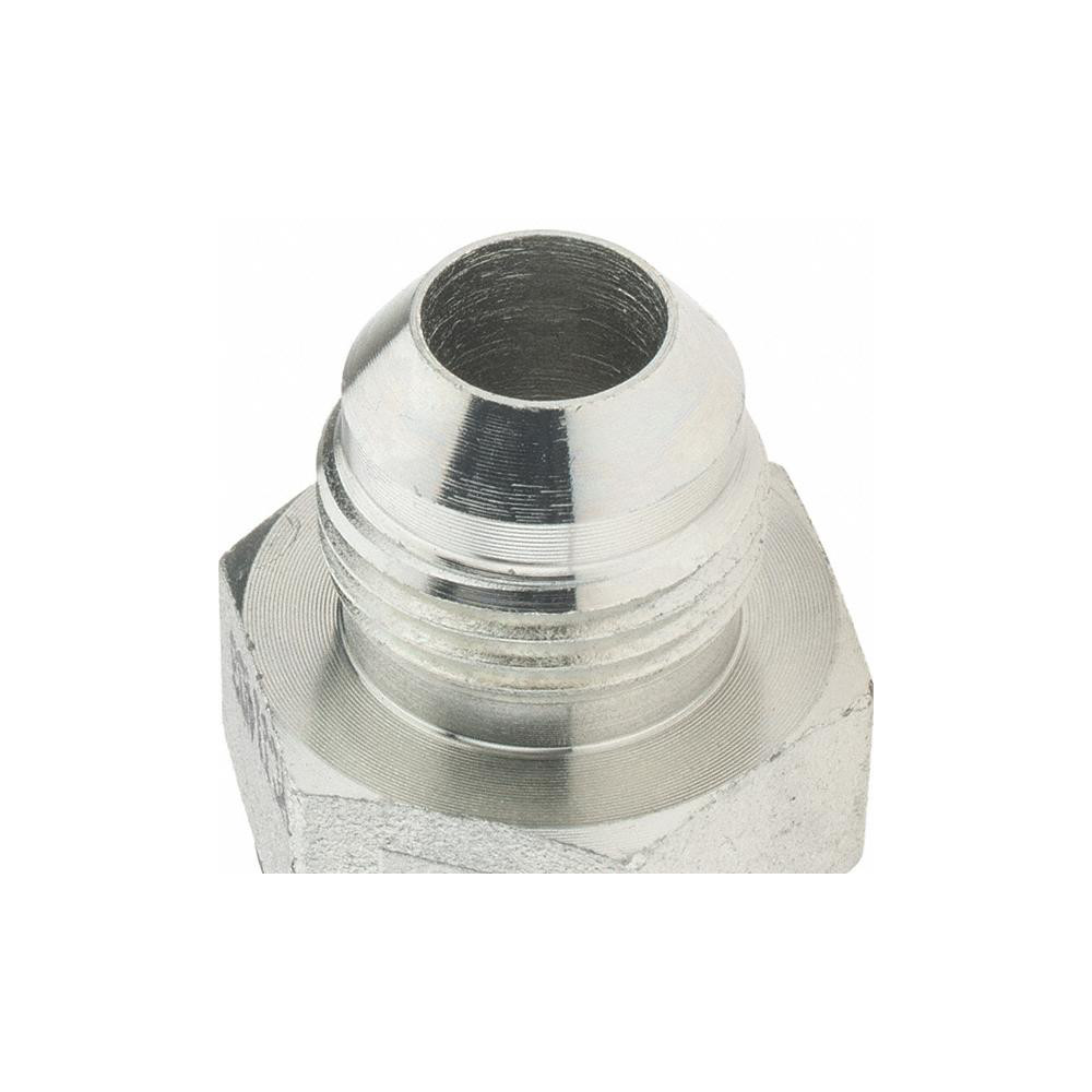 Brennan Steel Flared Tube Connector: 1/2" OD, 3/4-16 x 7/8-14 Thread, 37 deg Flared Angle - 10545