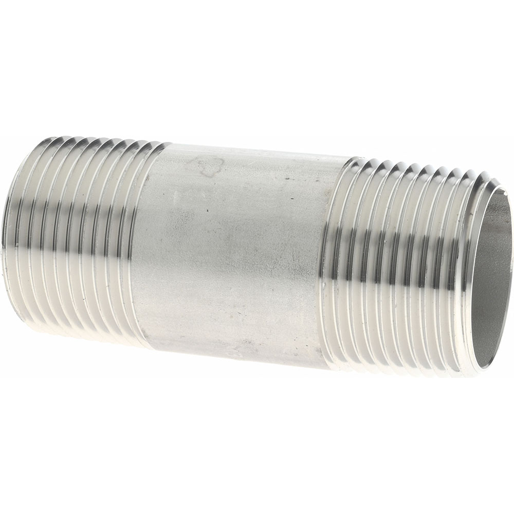 Merit Brass Stainless Steel Pipe Nipple: 1" Pipe, Grade 316 & 316L - 6016-300